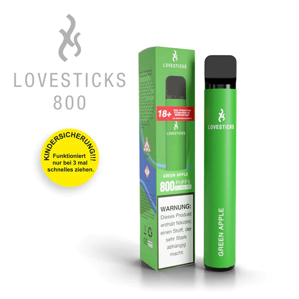 LOVESTICKS 800 – GREEN APPLE E-Zigarette (8022477439207)